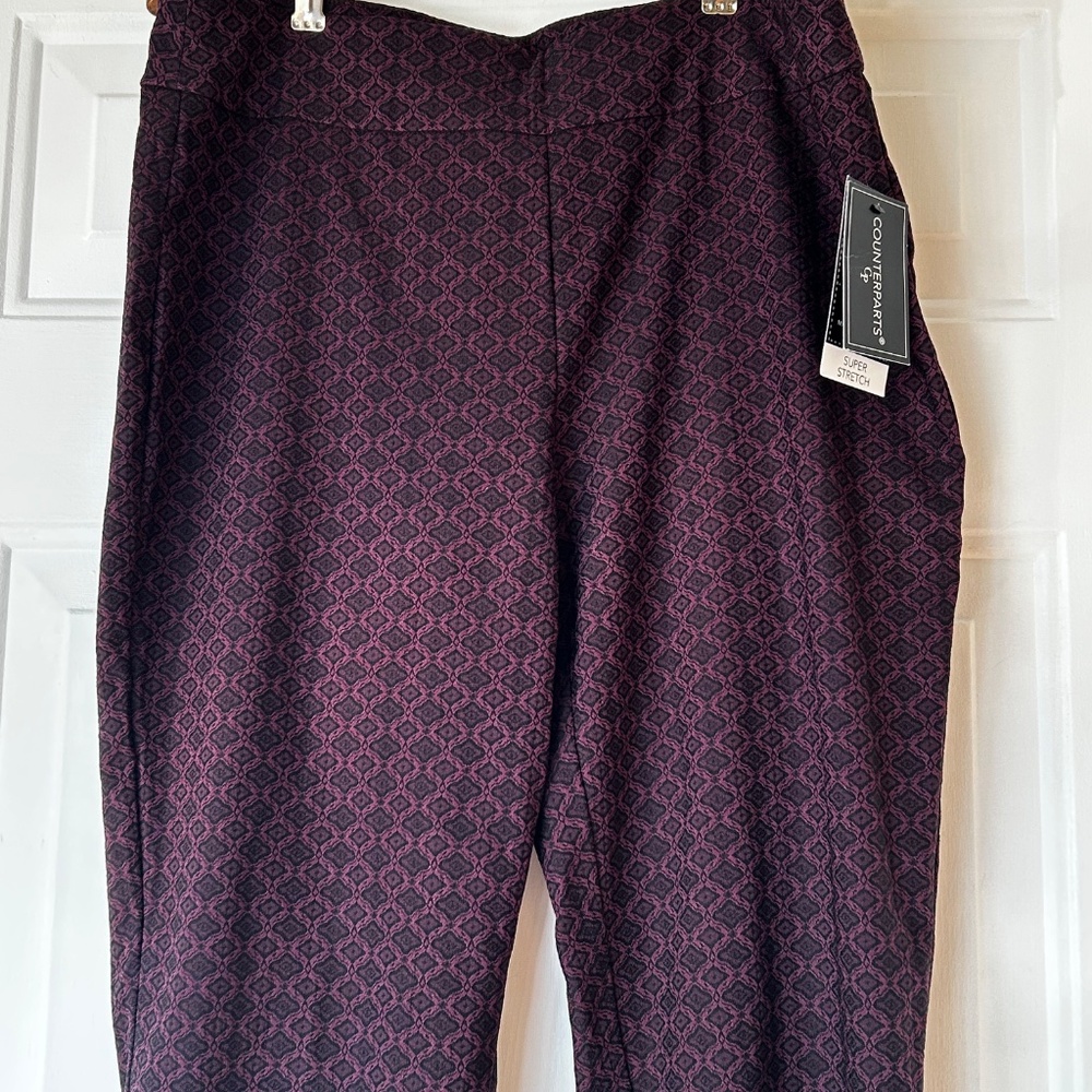 Counterparts Black & Purple Print Pants *Size 12